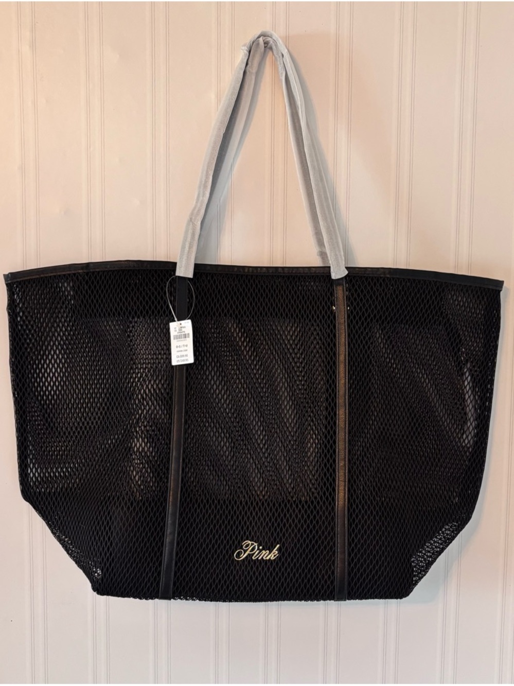 PINK Victoria's Secret Black Mesh Tote.